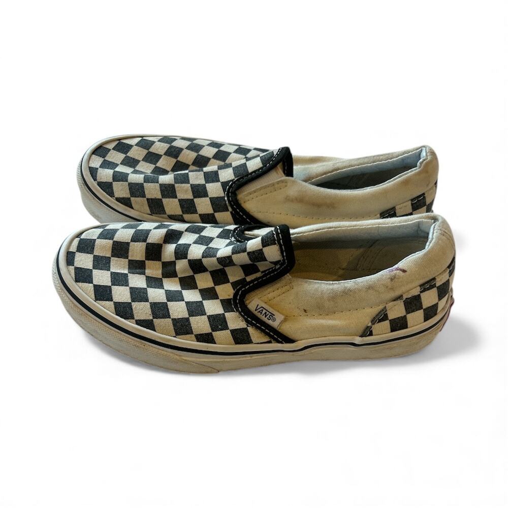 Vans Slip-On Checkerboard Skate Shoe - Black / White - 3